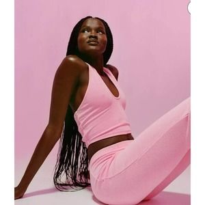 Juicy Couture Women's Terrycloth Halter Crop Top Size M Pink